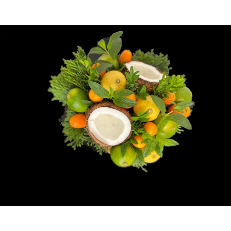 Aranjament Fructe si Flori Orange